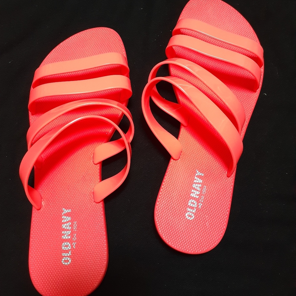 Neon orange sandals